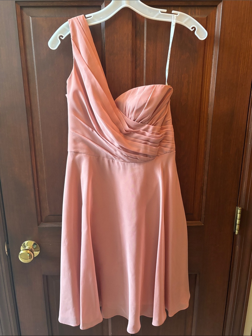 One-Shoulder Dusty Rose Cocktail Dress